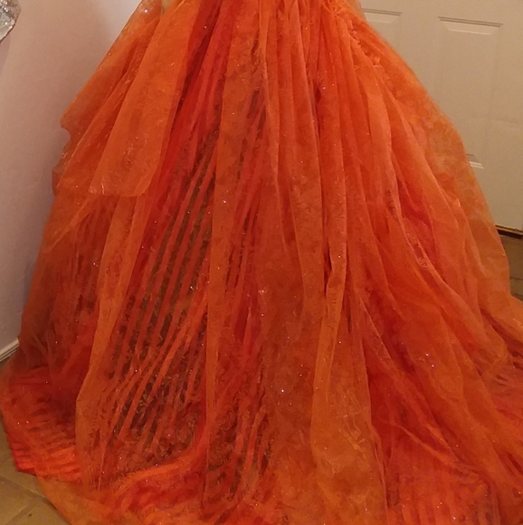 "ANNONA" Orange Harvest Boho Wedding Ballgown Set - Picture 12 of 14